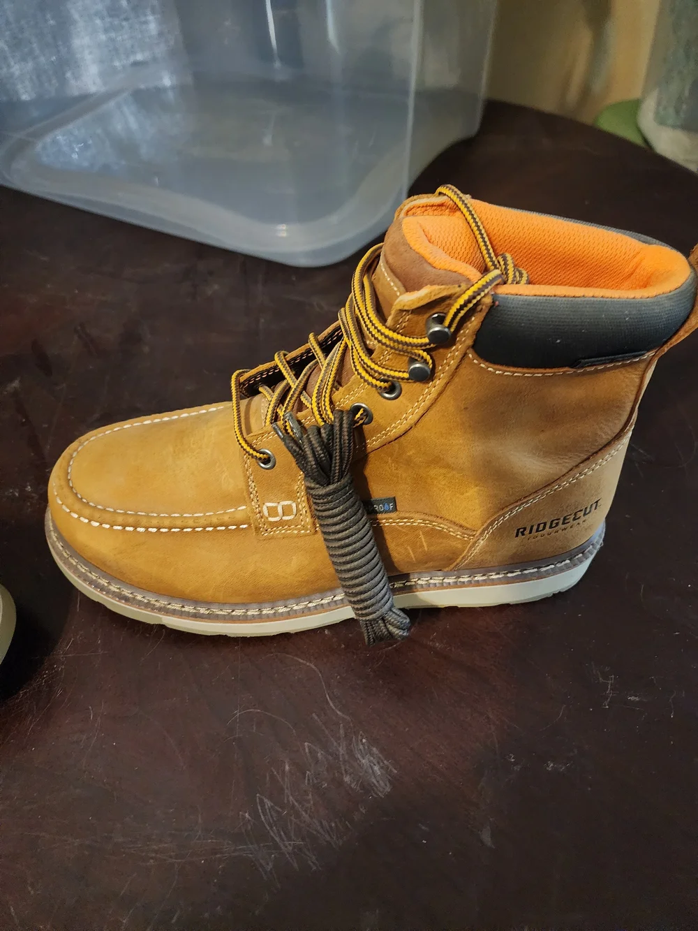 Men's Tan Leather Work Boots - Durable Outdoor Style